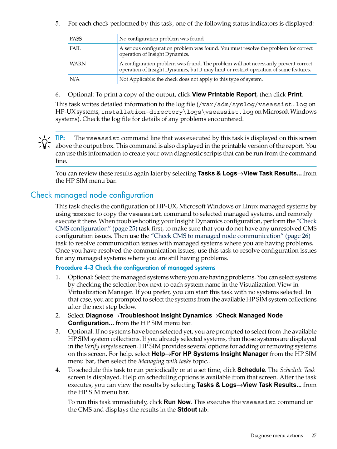 HP INSIGHT DYNAMICS T8671-91017 manual Check managed node configuration 