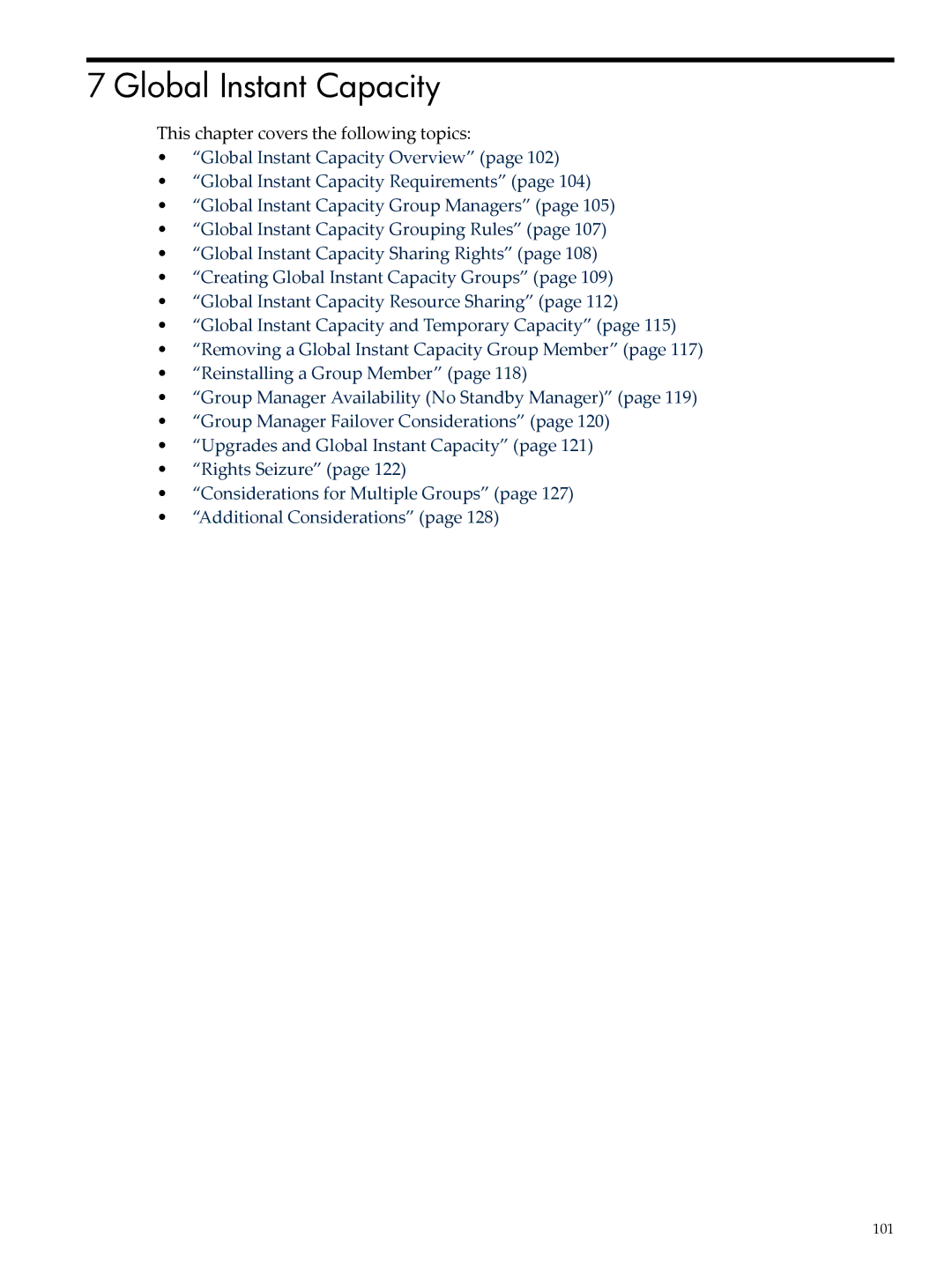 HP Instant Capacity (iCAP) manual Global Instant Capacity, This chapter covers the following topics 