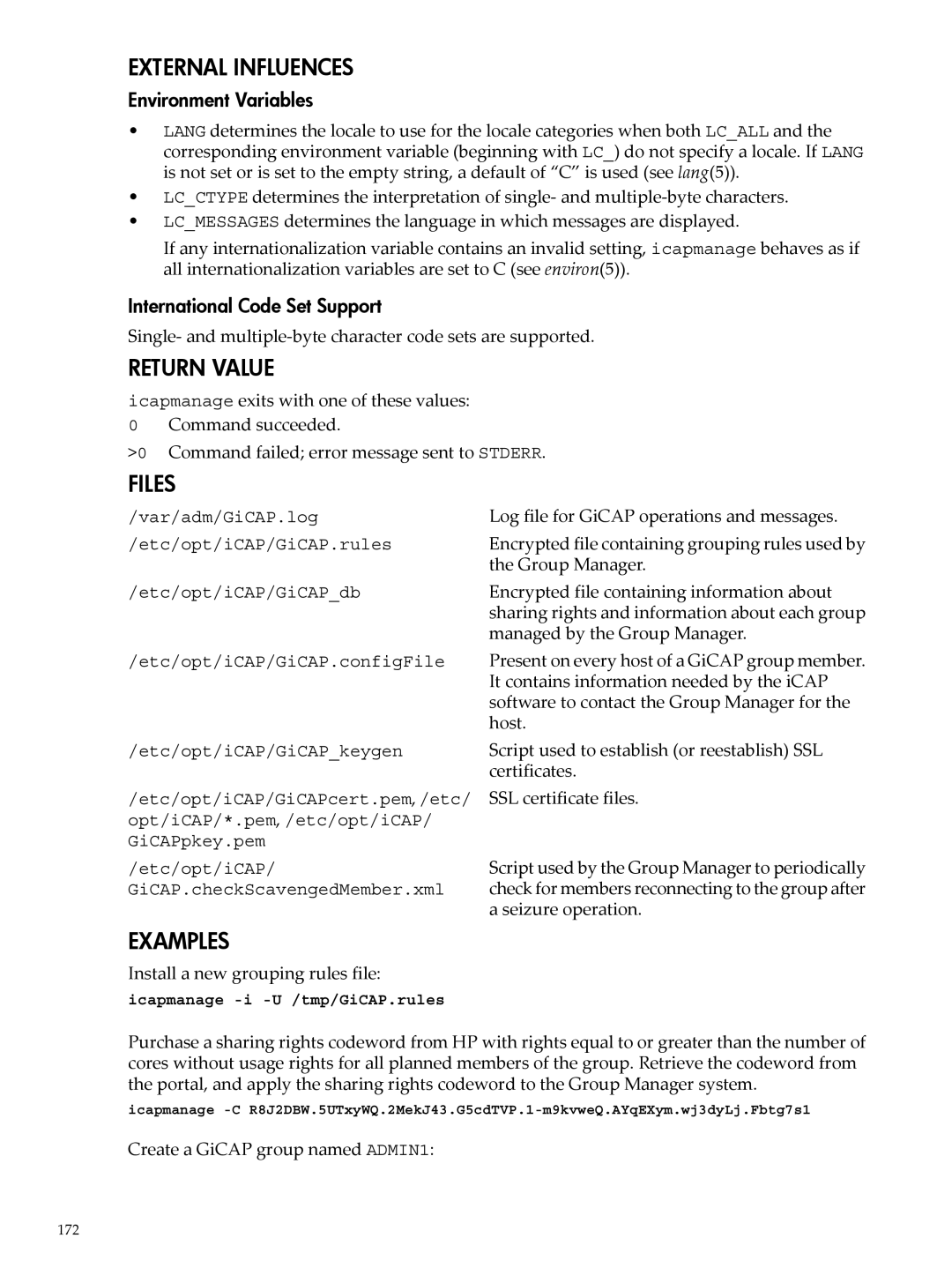 HP Instant Capacity (iCAP) manual Environment Variables, International Code Set Support 