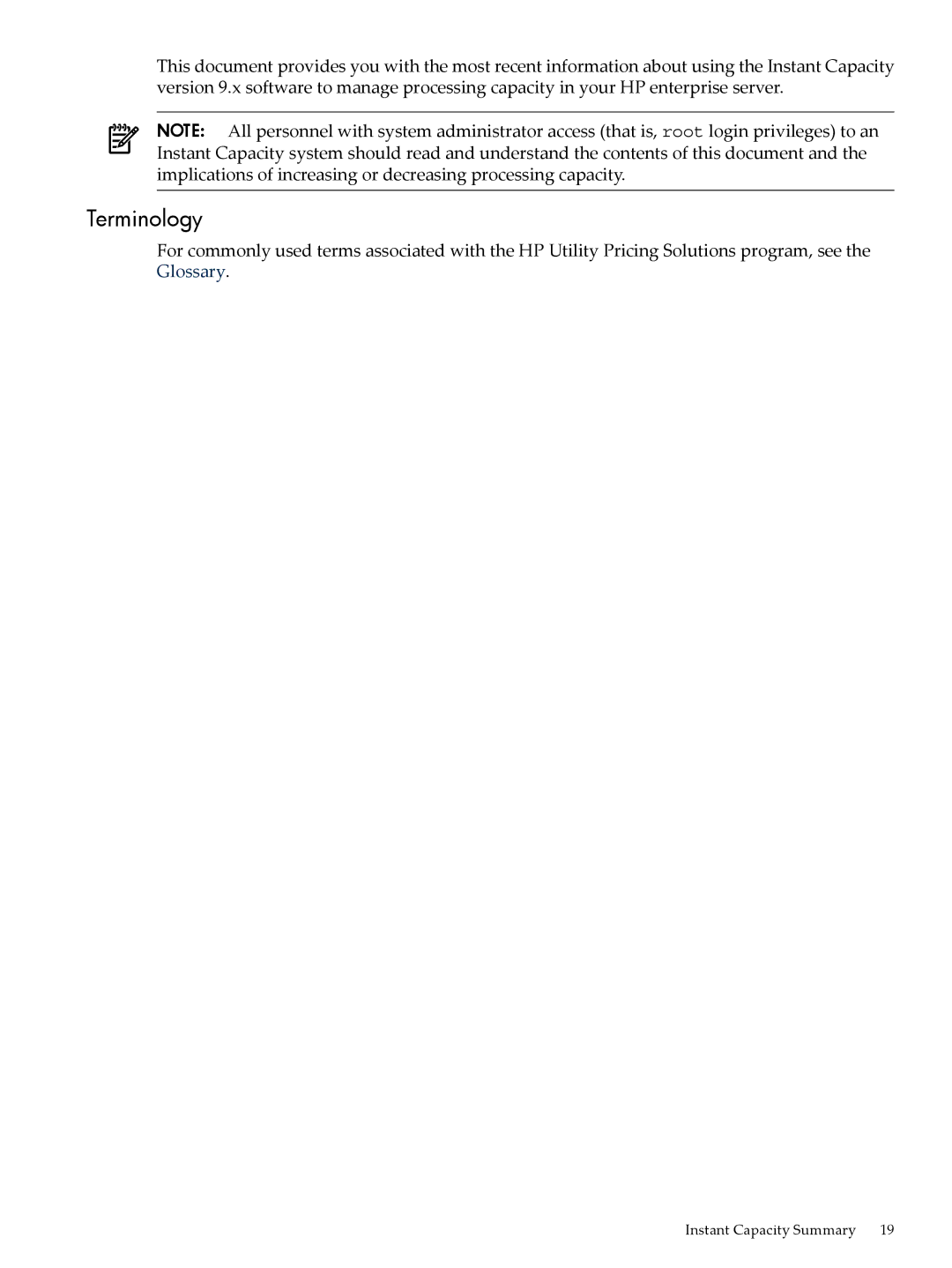 HP Instant Capacity (iCAP) manual Terminology 