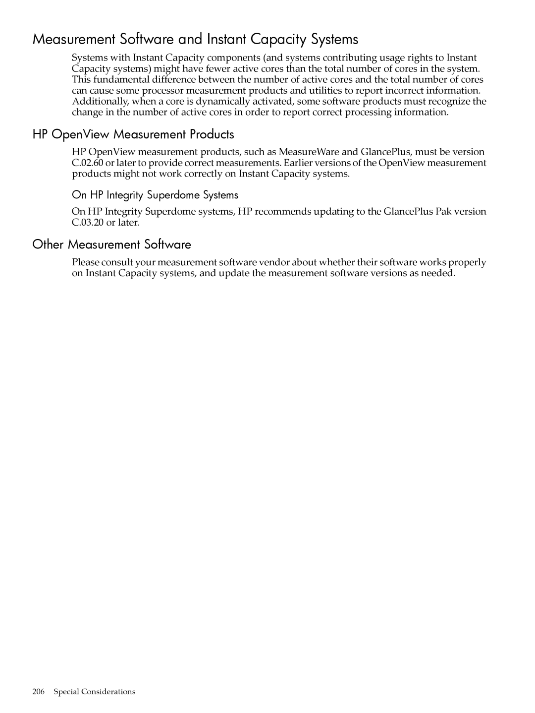 HP Instant Capacity (iCAP) manual Measurement Software and Instant Capacity Systems, HP OpenView Measurement Products 