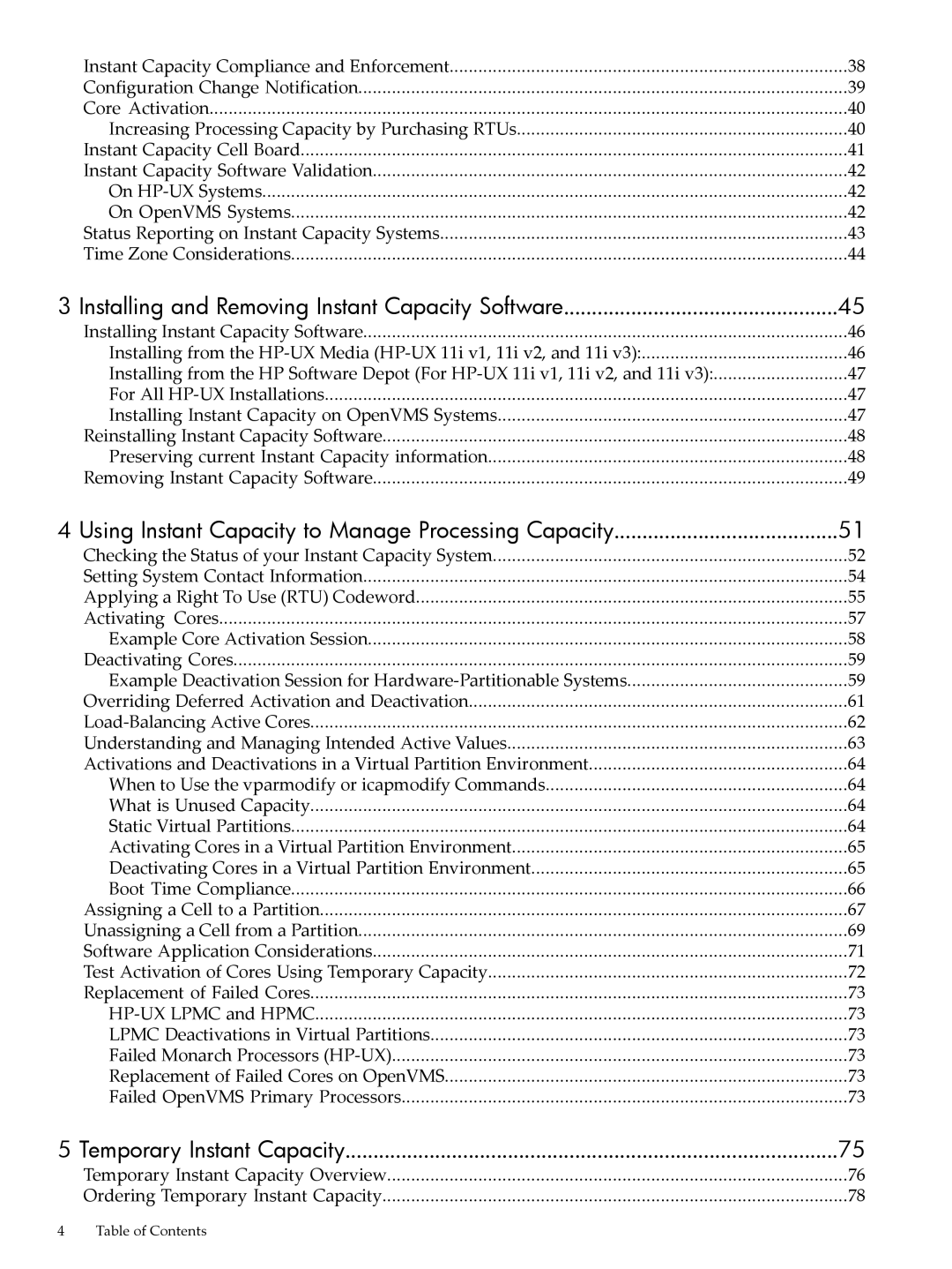 HP Instant Capacity (iCAP) manual Temporary Instant Capacity 