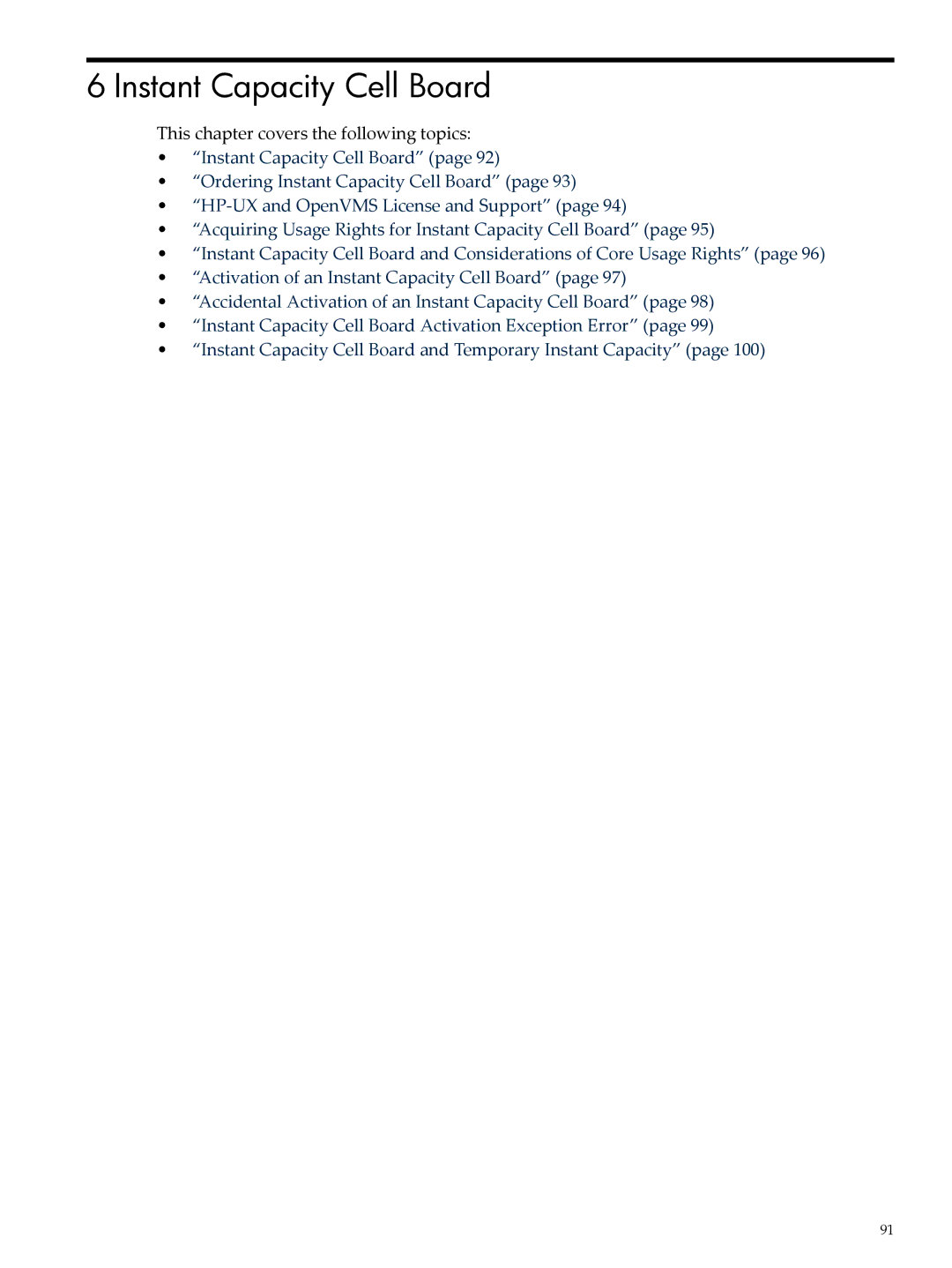 HP Instant Capacity (iCAP) manual Instant Capacity Cell Board, This chapter covers the following topics 