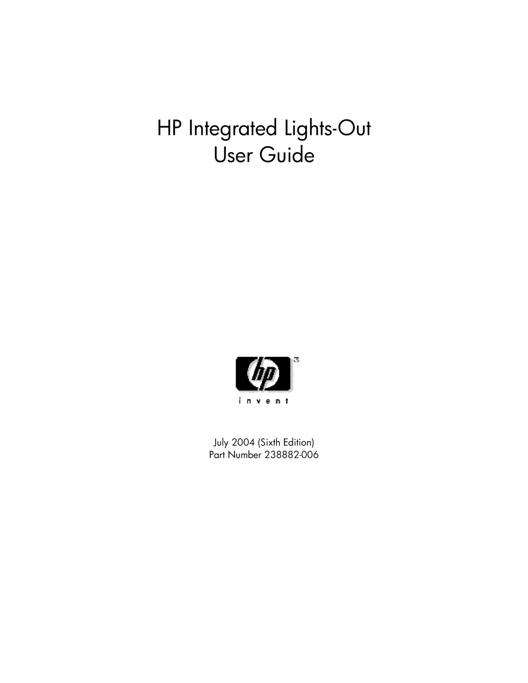 HP manual HP Integrated Lights-Out User Guide 