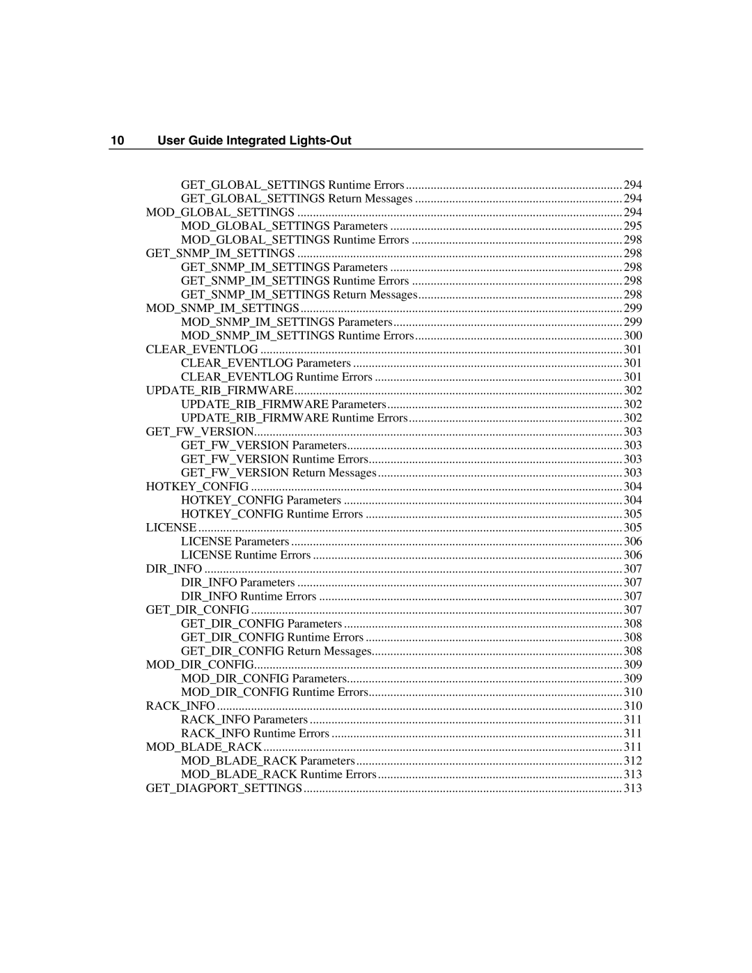 HP Integrated Lights-Out manual Modglobalsettings 