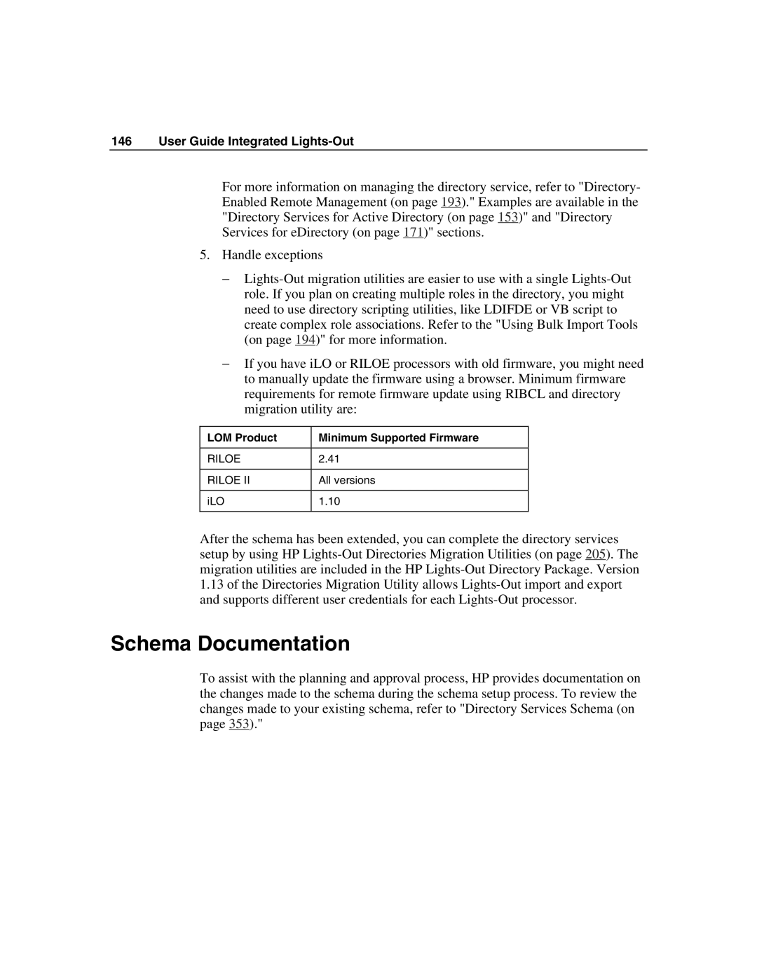 HP Integrated Lights-Out manual Schema Documentation 