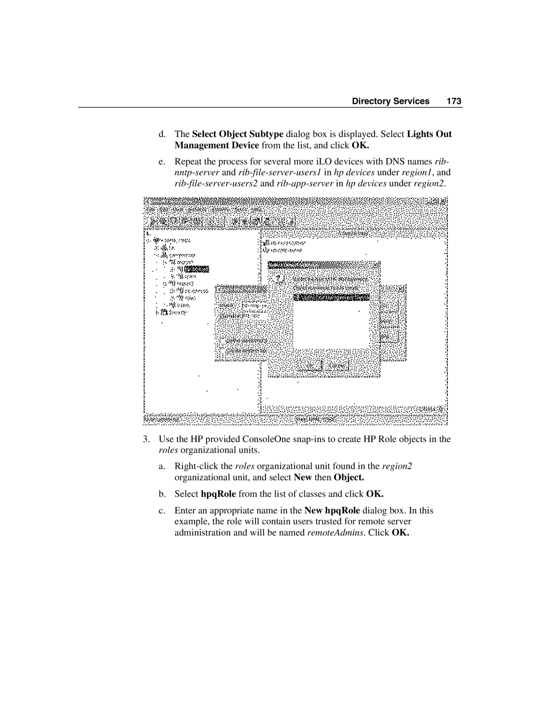 HP Integrated Lights-Out manual Directory Services 173 