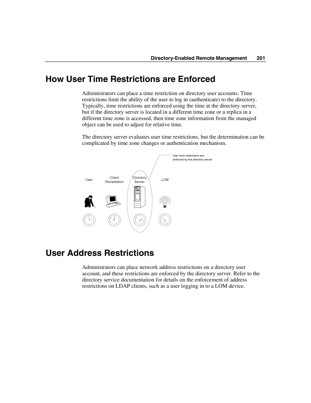 HP Integrated Lights-Out manual How User Time Restrictions are Enforced, User Address Restrictions 