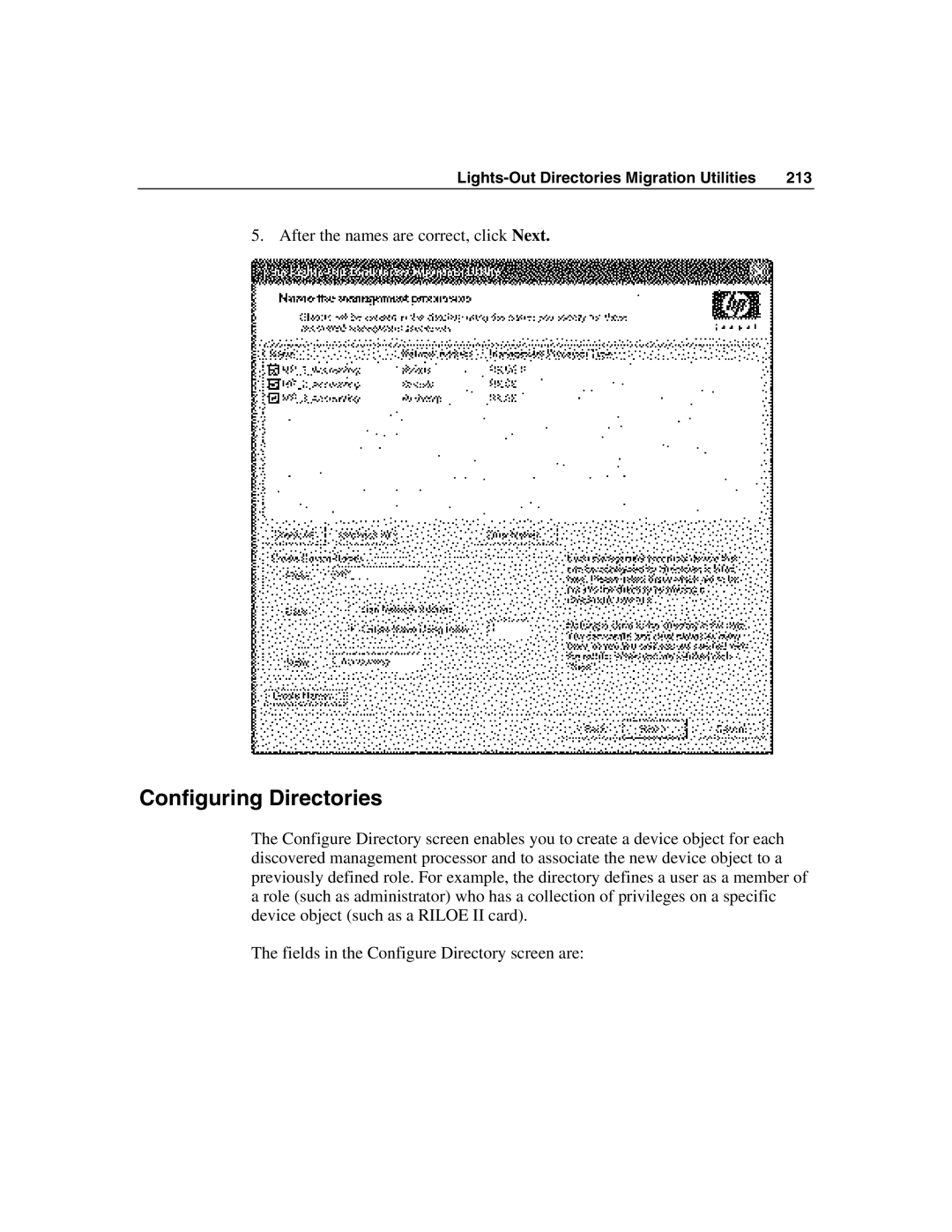 HP Integrated Lights-Out manual Configuring Directories 