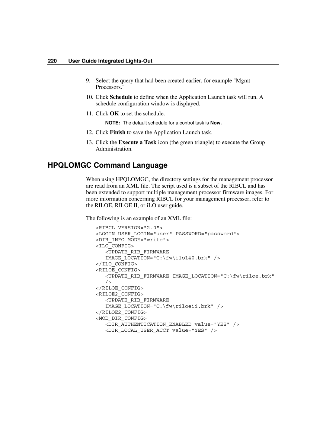 HP Integrated Lights-Out manual Hpqlomgc Command Language 