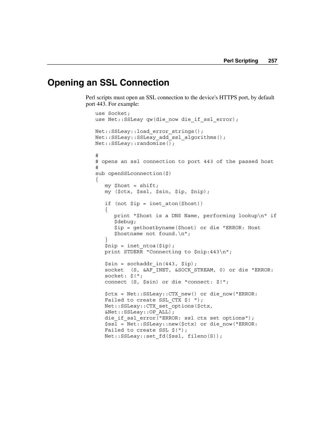 HP Integrated Lights-Out manual Opening an SSL Connection 