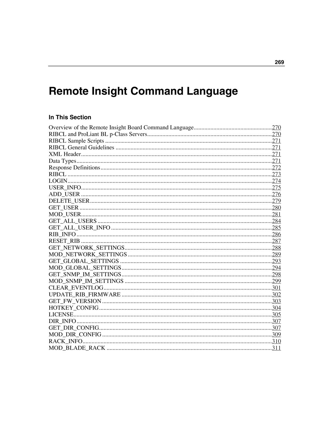 HP Integrated Lights-Out manual Remote Insight Command Language, This Section 