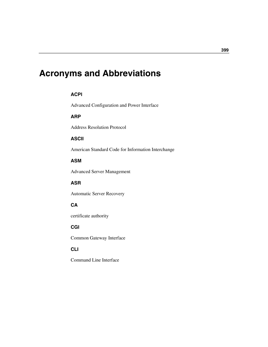 HP Integrated Lights-Out manual Acronyms and Abbreviations 