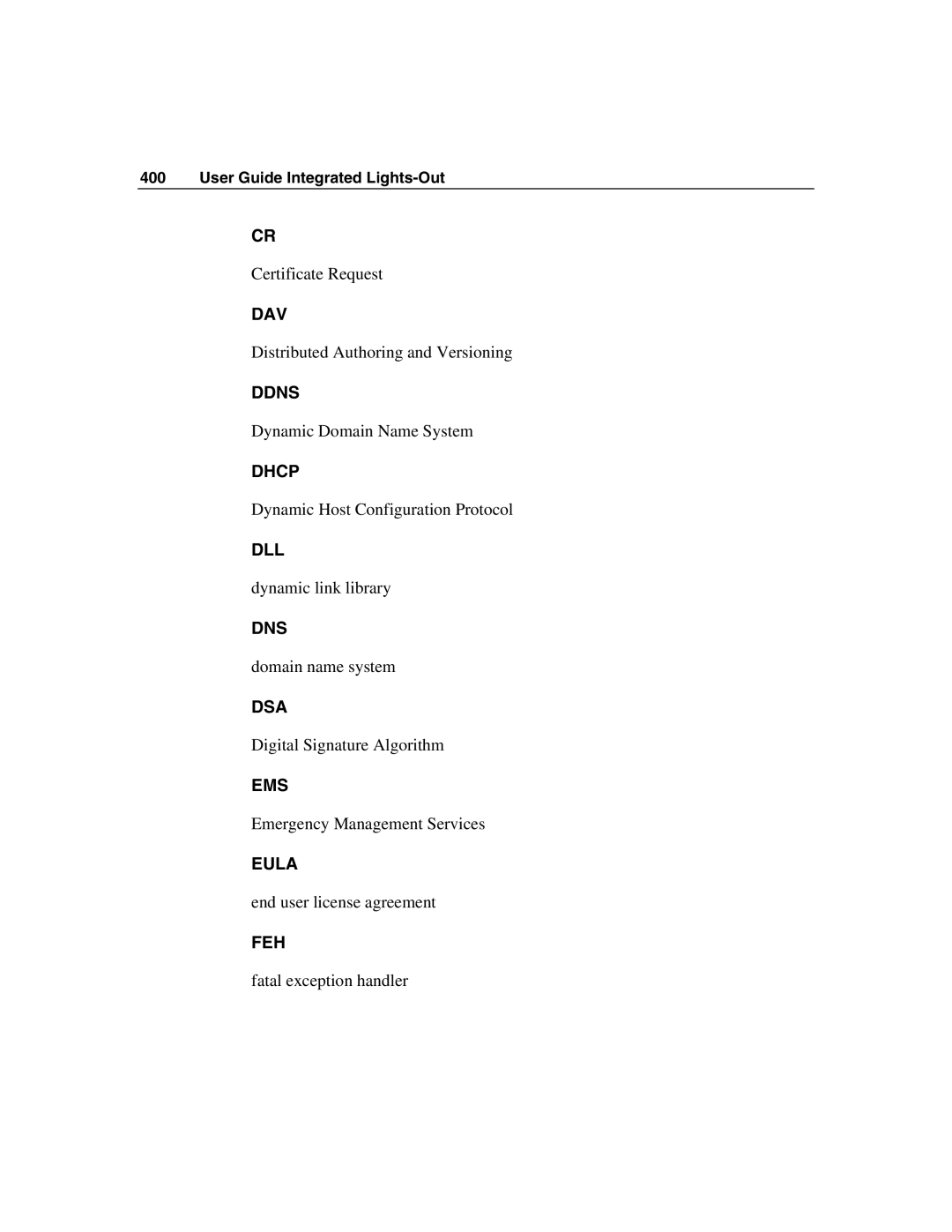 HP Integrated Lights-Out manual Dav 