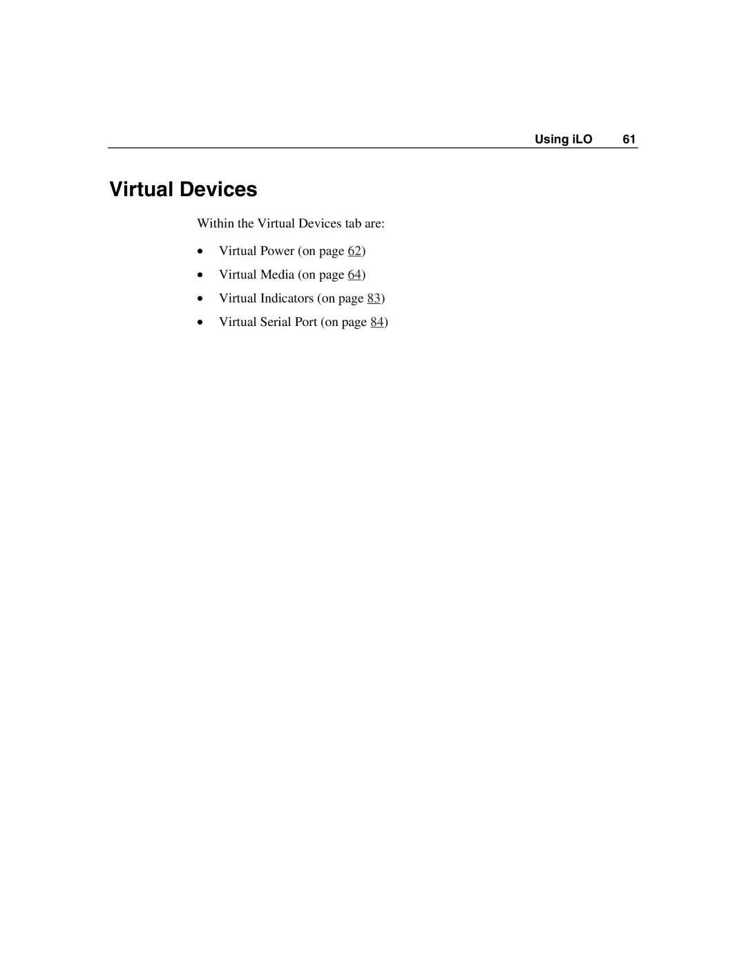 HP Integrated Lights-Out manual Virtual Devices 