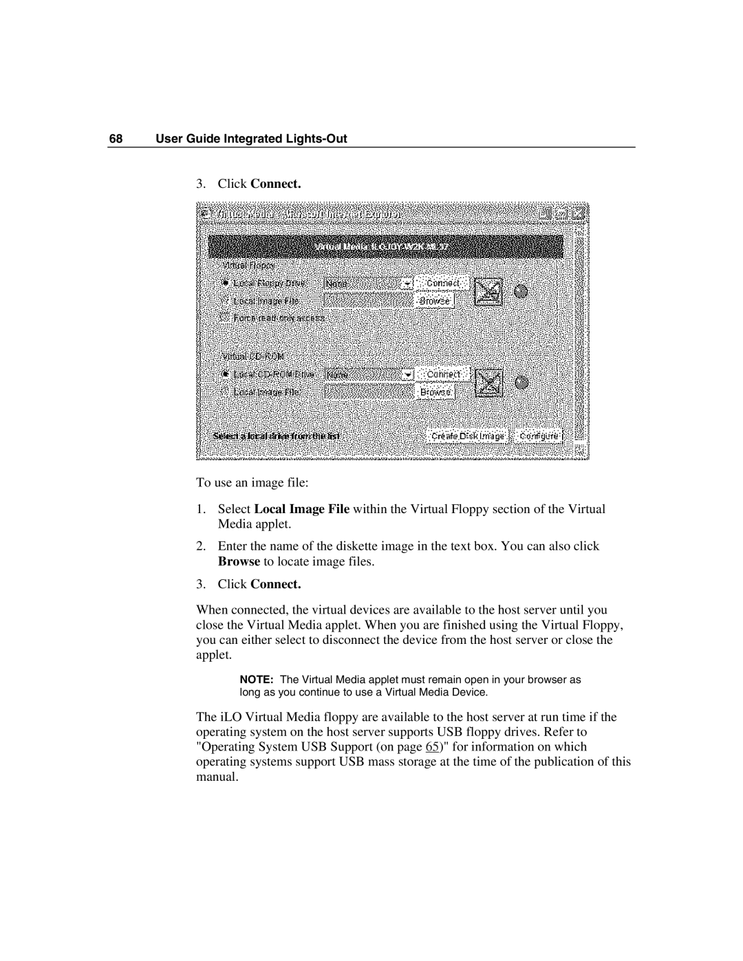 HP Integrated Lights-Out manual Click Connect 