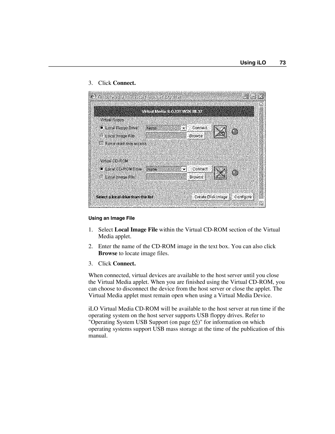 HP Integrated Lights-Out manual Using an Image File 