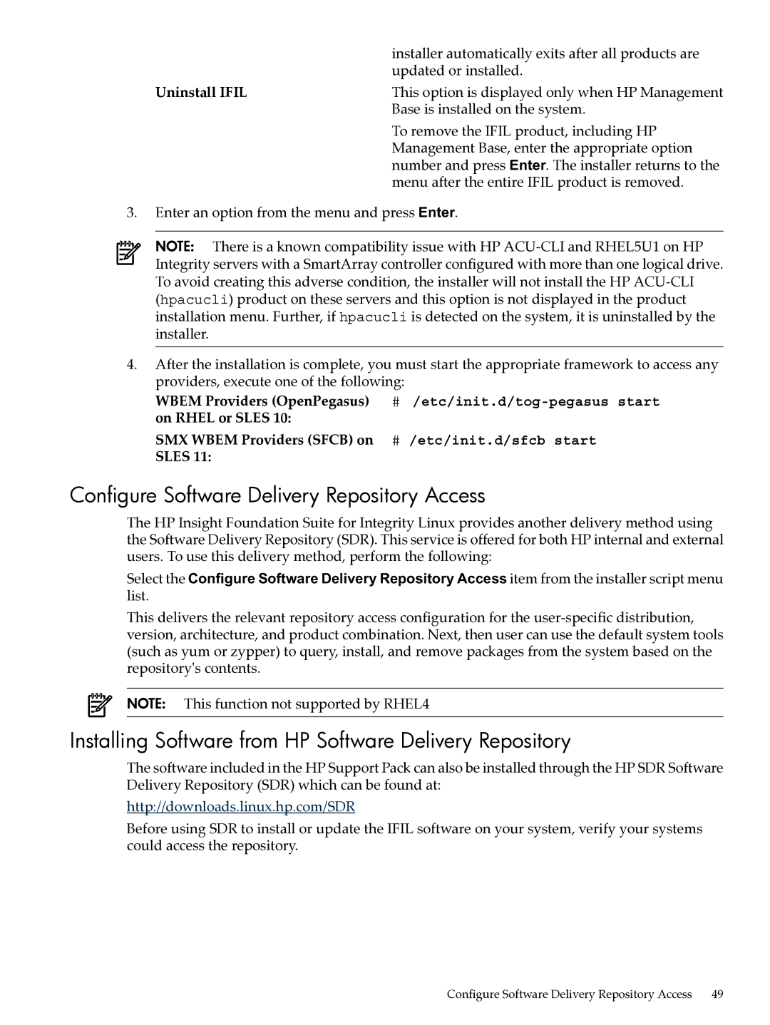 HP Integrity Essentials Pack for Linux Software manual Configure Software Delivery Repository Access 