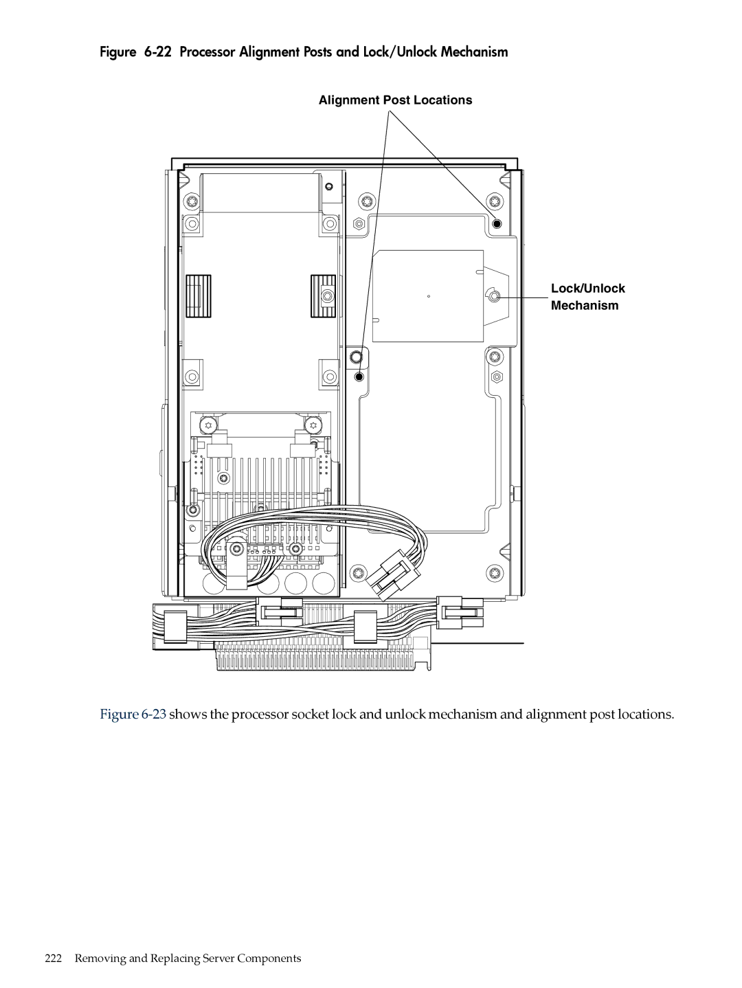 HP INTEGRITY RX3600 manual Processor Alignment Posts and Lock/Unlock Mechanism 