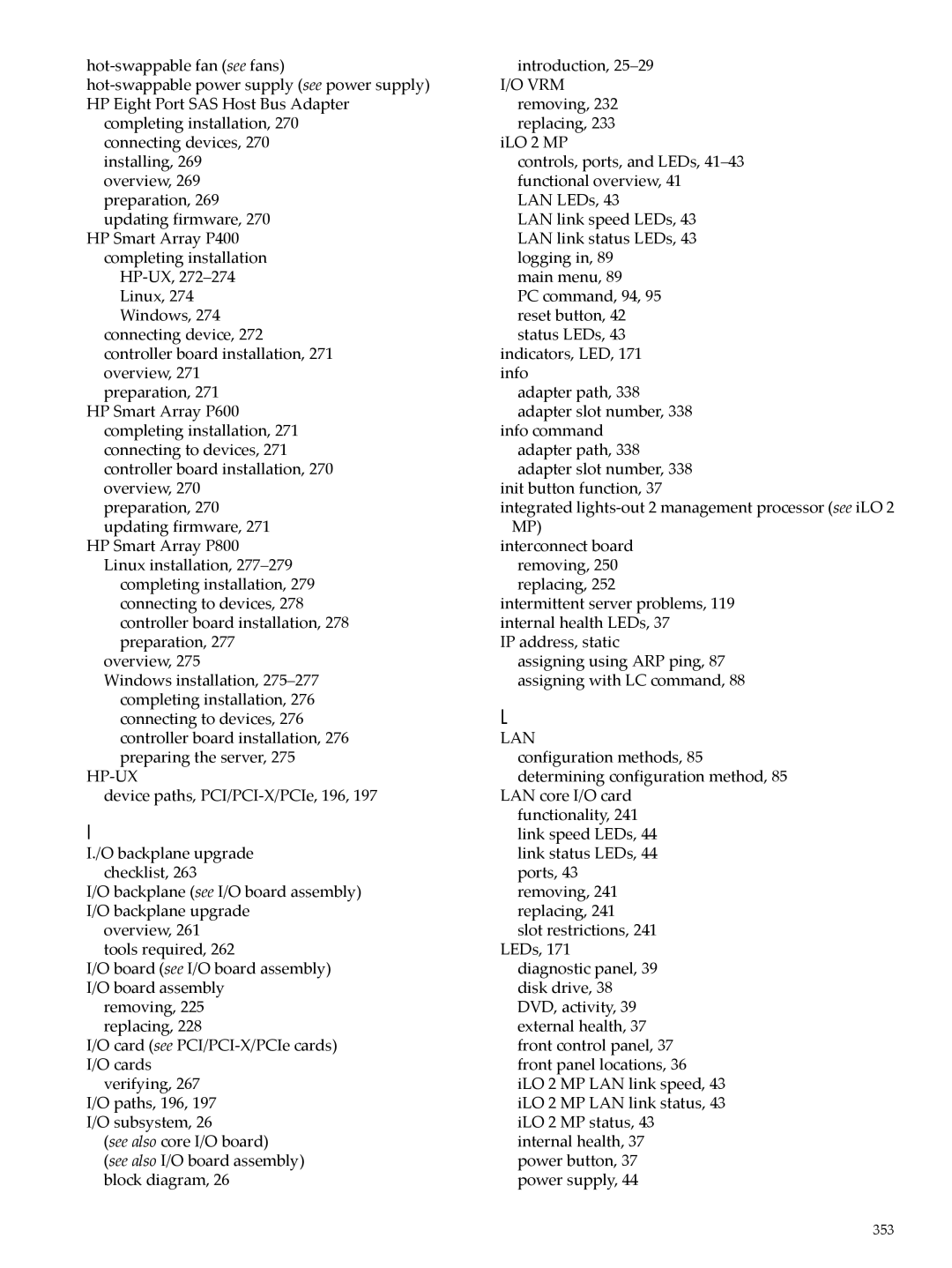 HP INTEGRITY RX3600 manual Lan 