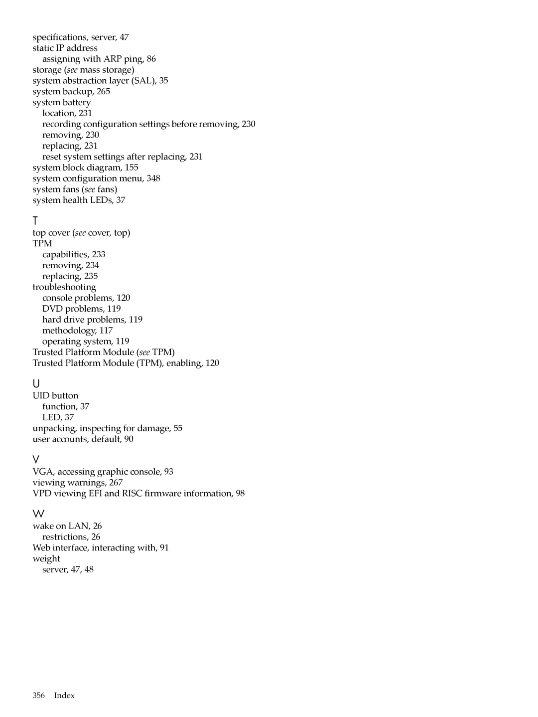 HP INTEGRITY RX3600 manual Index 