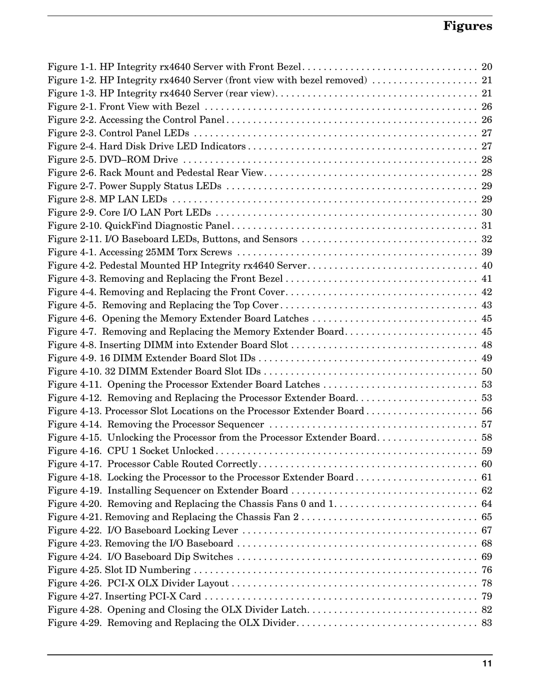 HP Integrity Server rx4640 manual Figures 