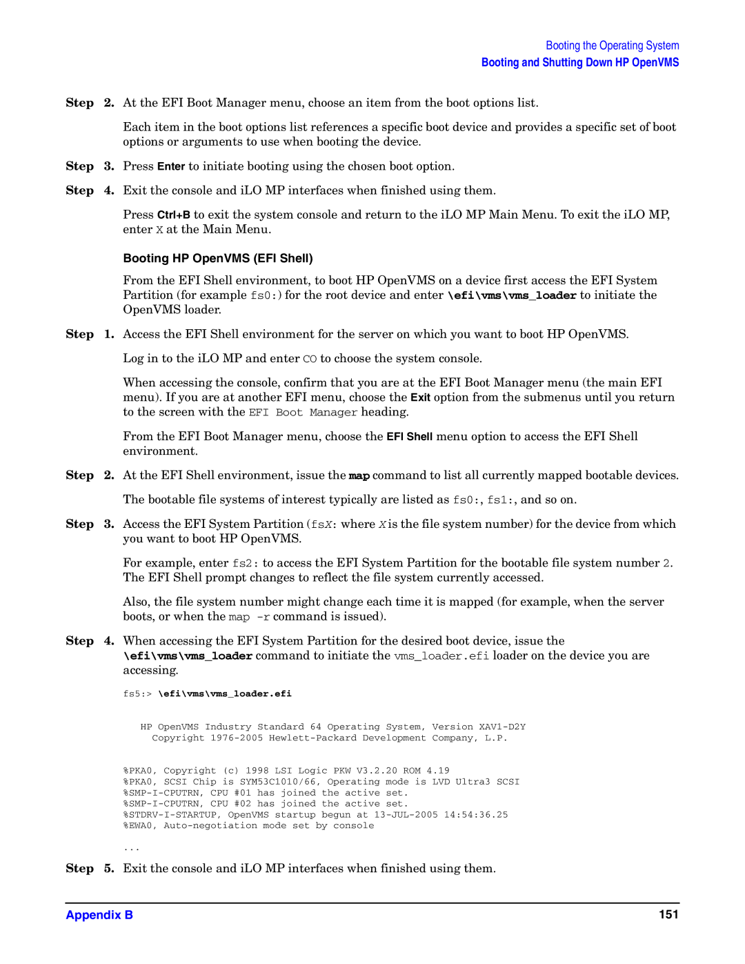 HP Integrity Server rx4640 manual Appendix B 151 