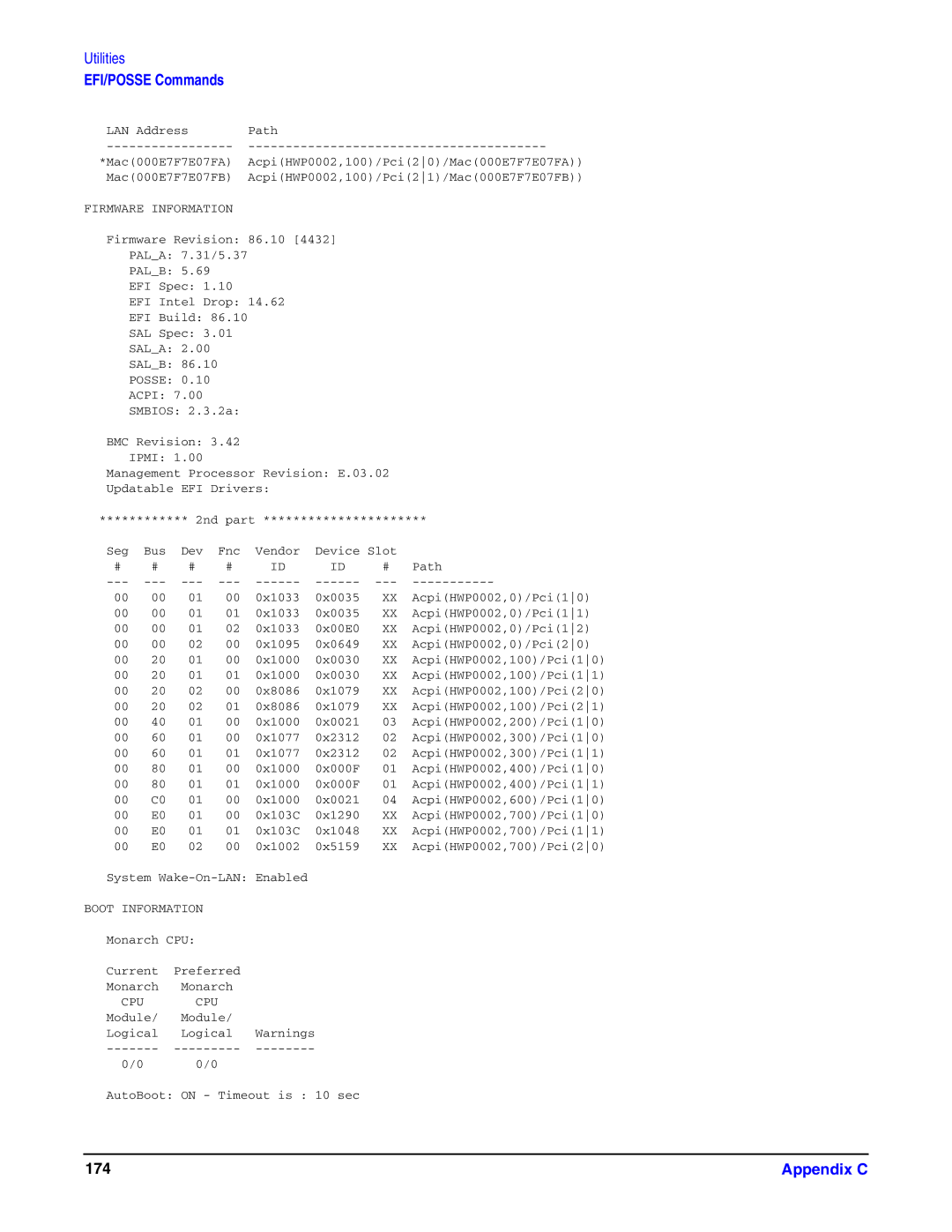 HP Integrity Server rx4640 manual 174 