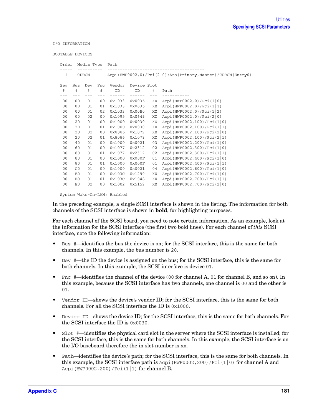 HP Integrity Server rx4640 manual Appendix C 181 