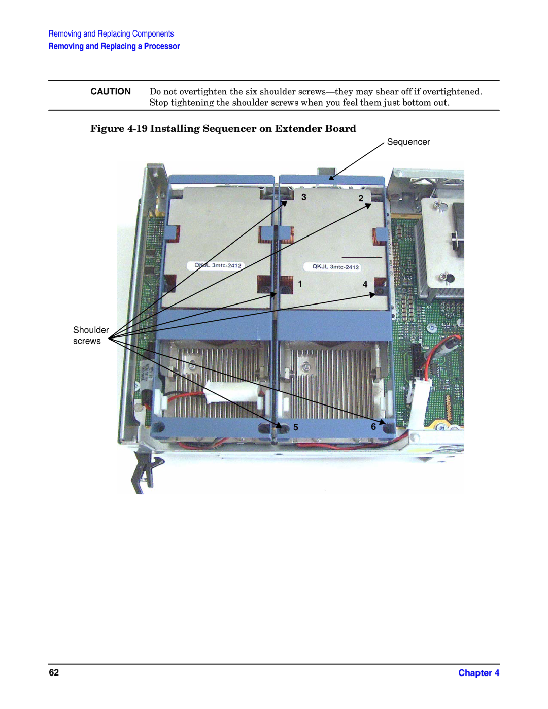 HP Integrity Server rx4640 manual Installing Sequencer on Extender Board 