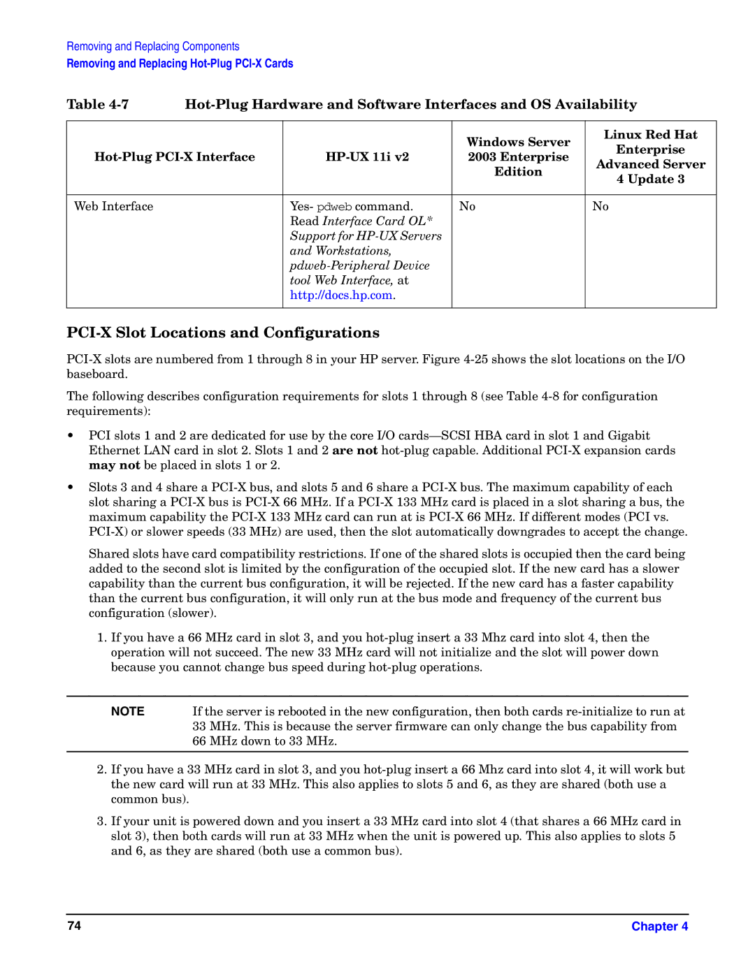 HP Integrity Server rx4640 manual PCI-X Slot Locations and Configurations 