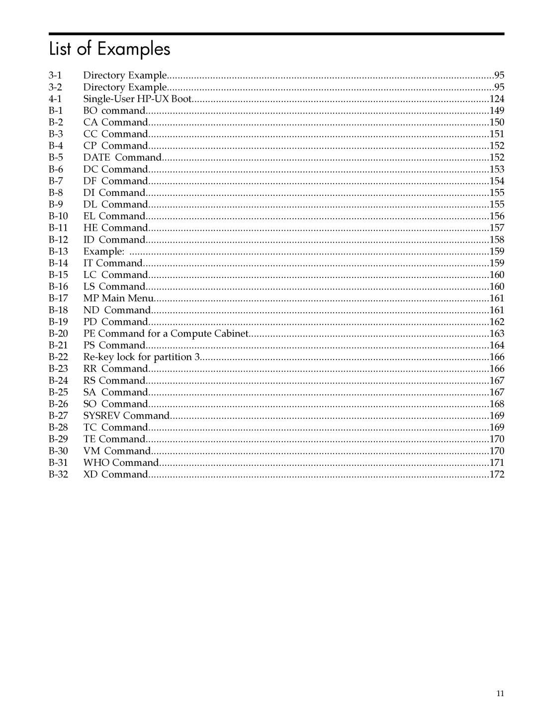 HP Integrity Superdome and 9000 Superdome sx2000 manual List of Examples 