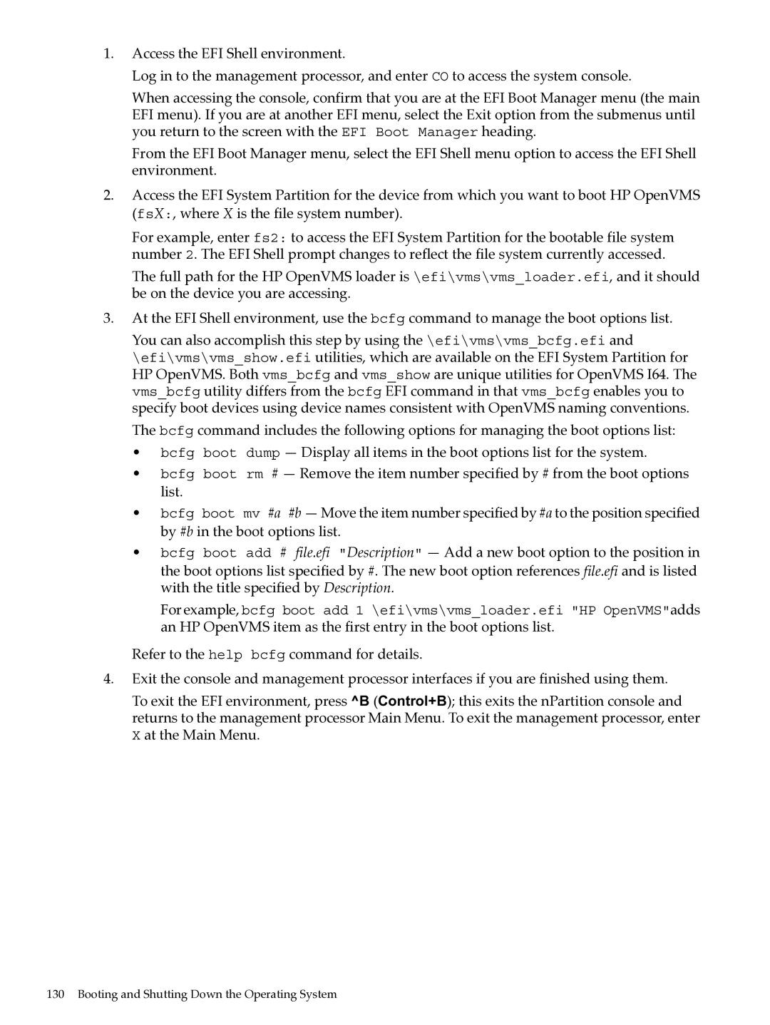 HP Integrity Superdome and 9000 Superdome sx2000 manual Booting and Shutting Down the Operating System 