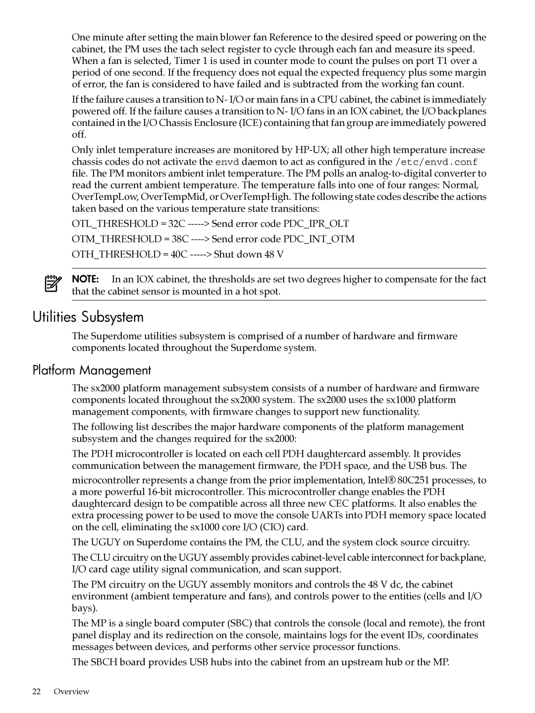 HP Integrity Superdome and 9000 Superdome sx2000 manual Utilities Subsystem, Platform Management 