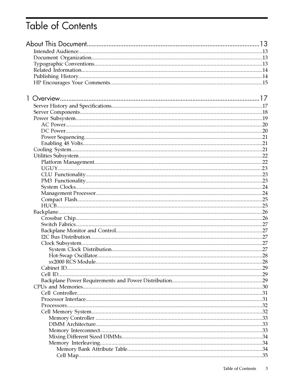 HP Integrity Superdome and 9000 Superdome sx2000 manual Table of Contents 