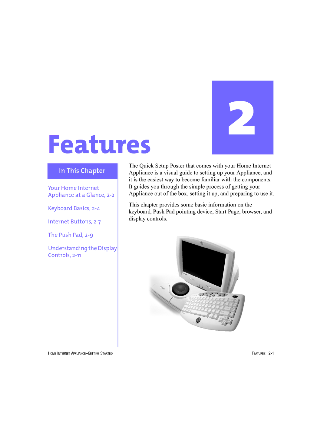 HP Internet Appliances manual Features 