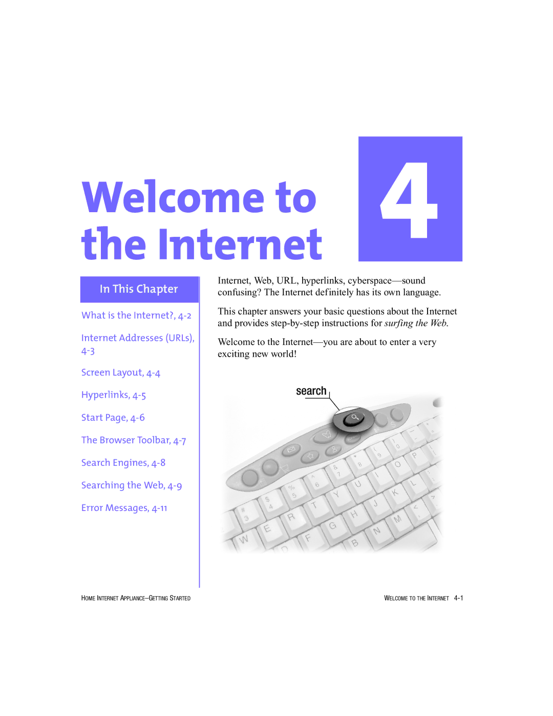 HP Internet Appliances manual Welcome to Internet 