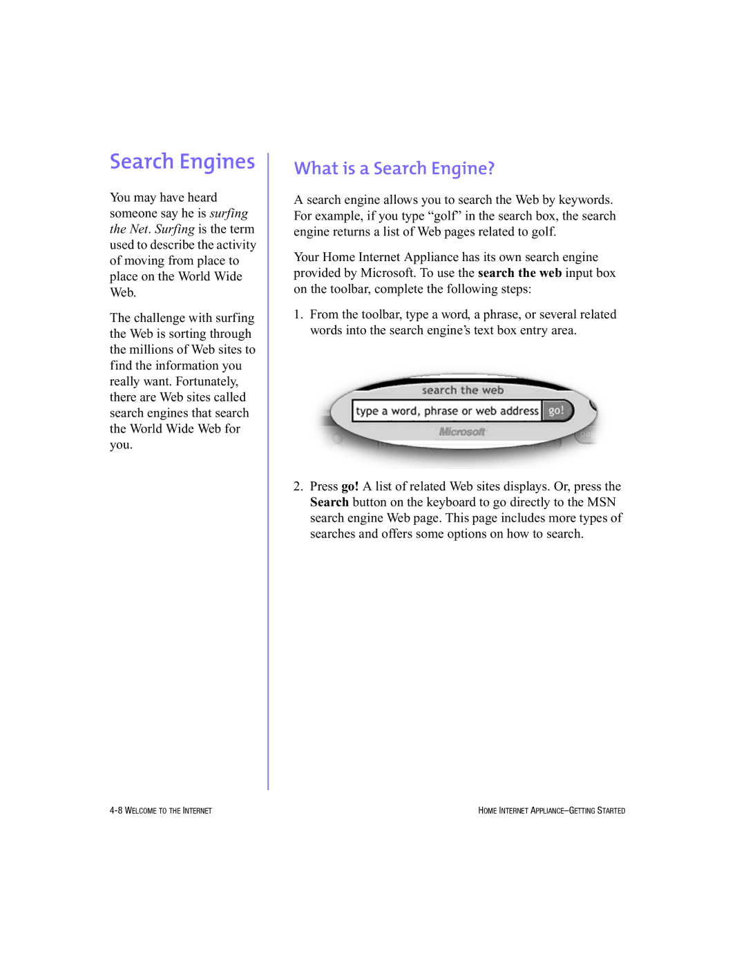 HP Internet Appliances manual Search Engines, What is a Search Engine? 