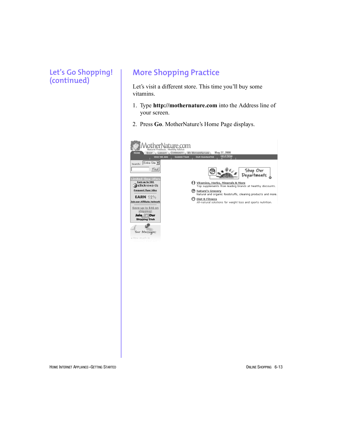 HP Internet Appliances manual More Shopping Practice 