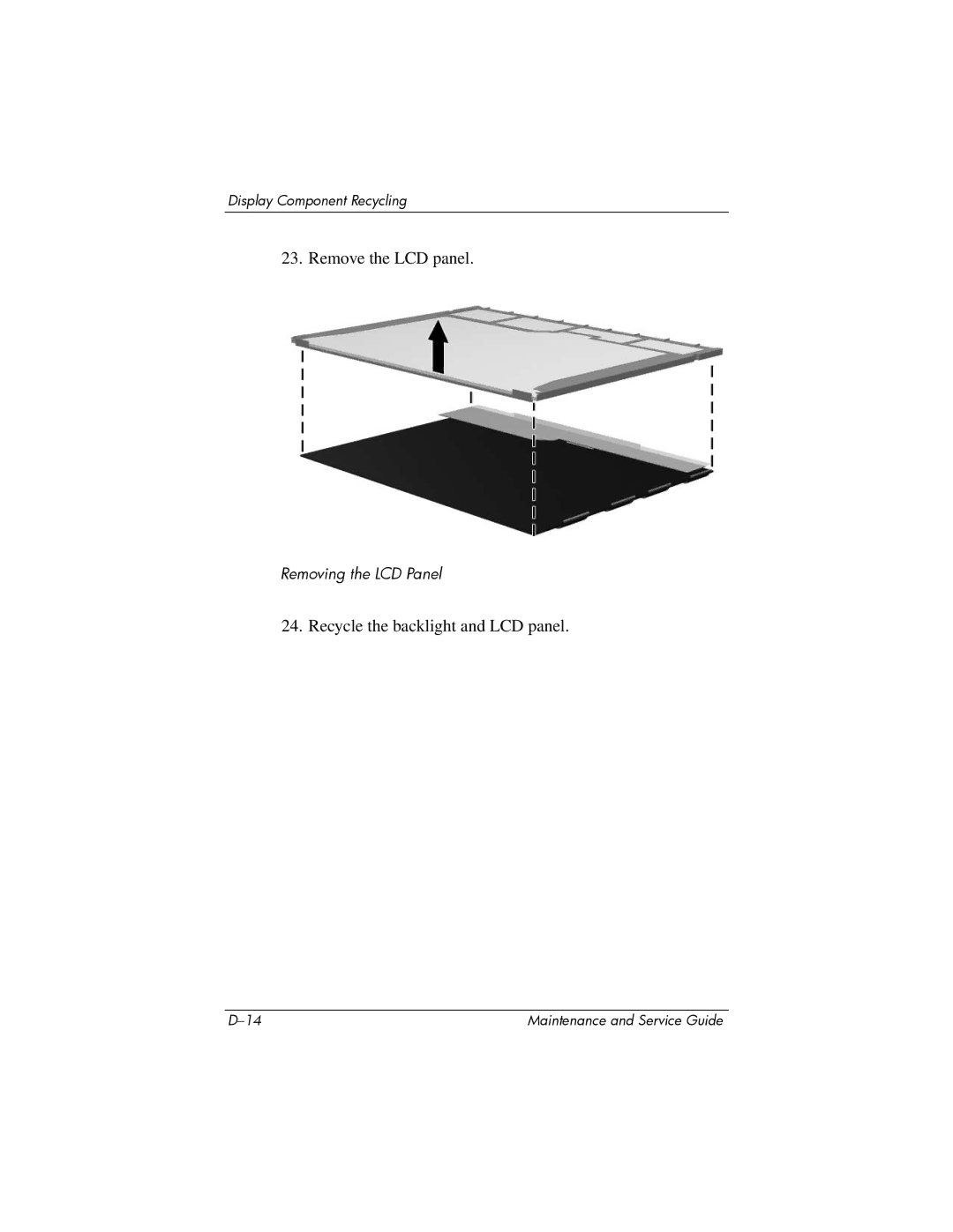 HP invent, 405501-001 manual Remove the LCD panel 