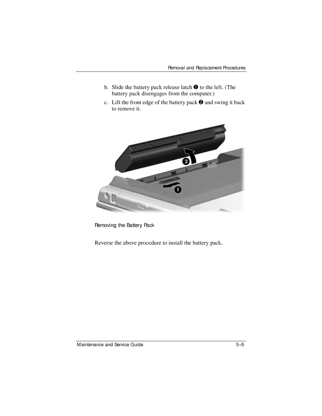 HP 405501-001, invent manual Reverse the above procedure to install the battery pack 