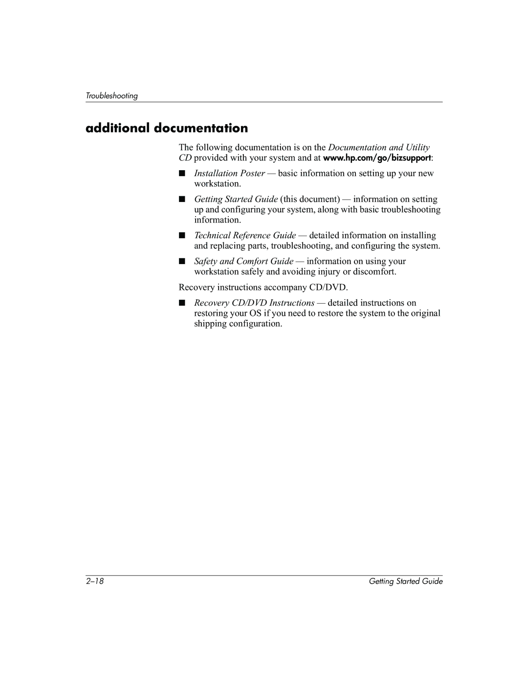 HP Invent zx2000 manual Additional documentation 