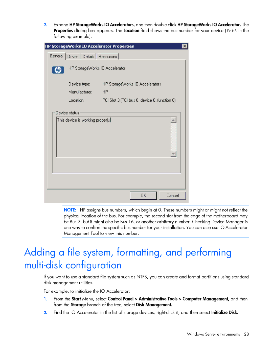 HP IO manual Windows Server environments 