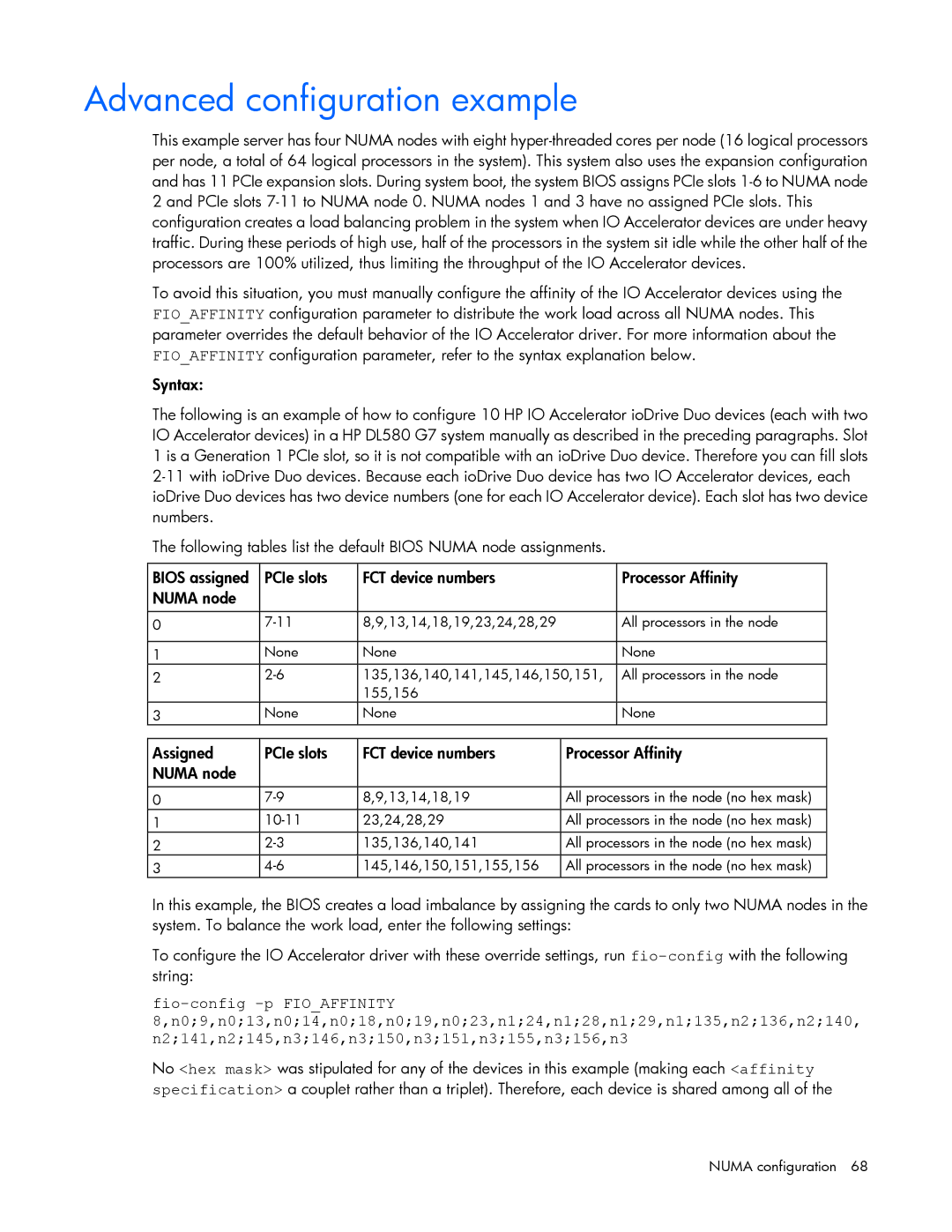 HP IO manual Advanced configuration example 