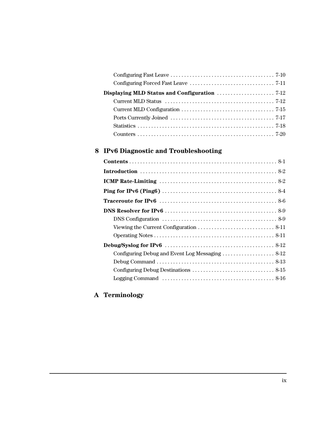 HP IPv6 3500yl, IPv6 6200yl, IPv6 2900, IPv6 5400zl manual Terminology 