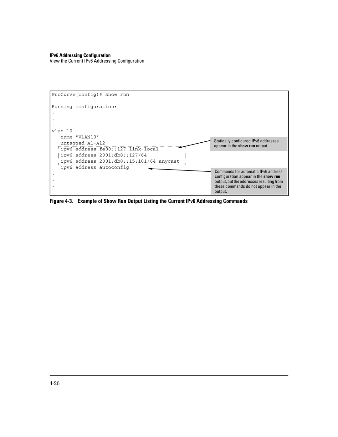 HP IPv6 5400zl, IPv6 6200yl, IPv6 2900, IPv6 3500yl manual Address autoconfig 