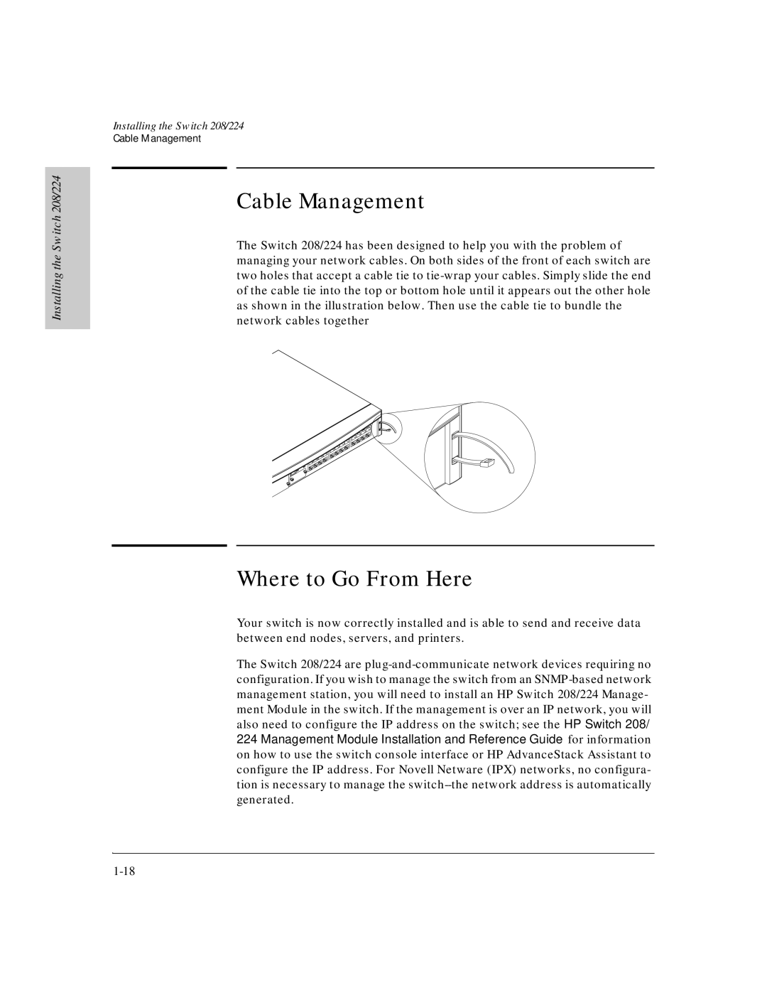 HP J3177A, J3175A manual Cable Management, Where to Go From Here 