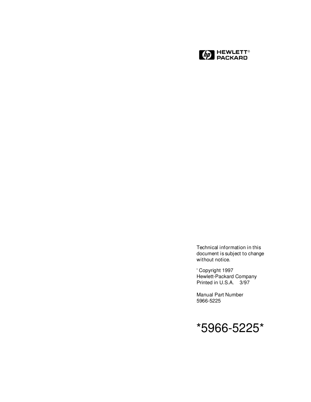 HP J3177A, J3175A manual 5966-5225 