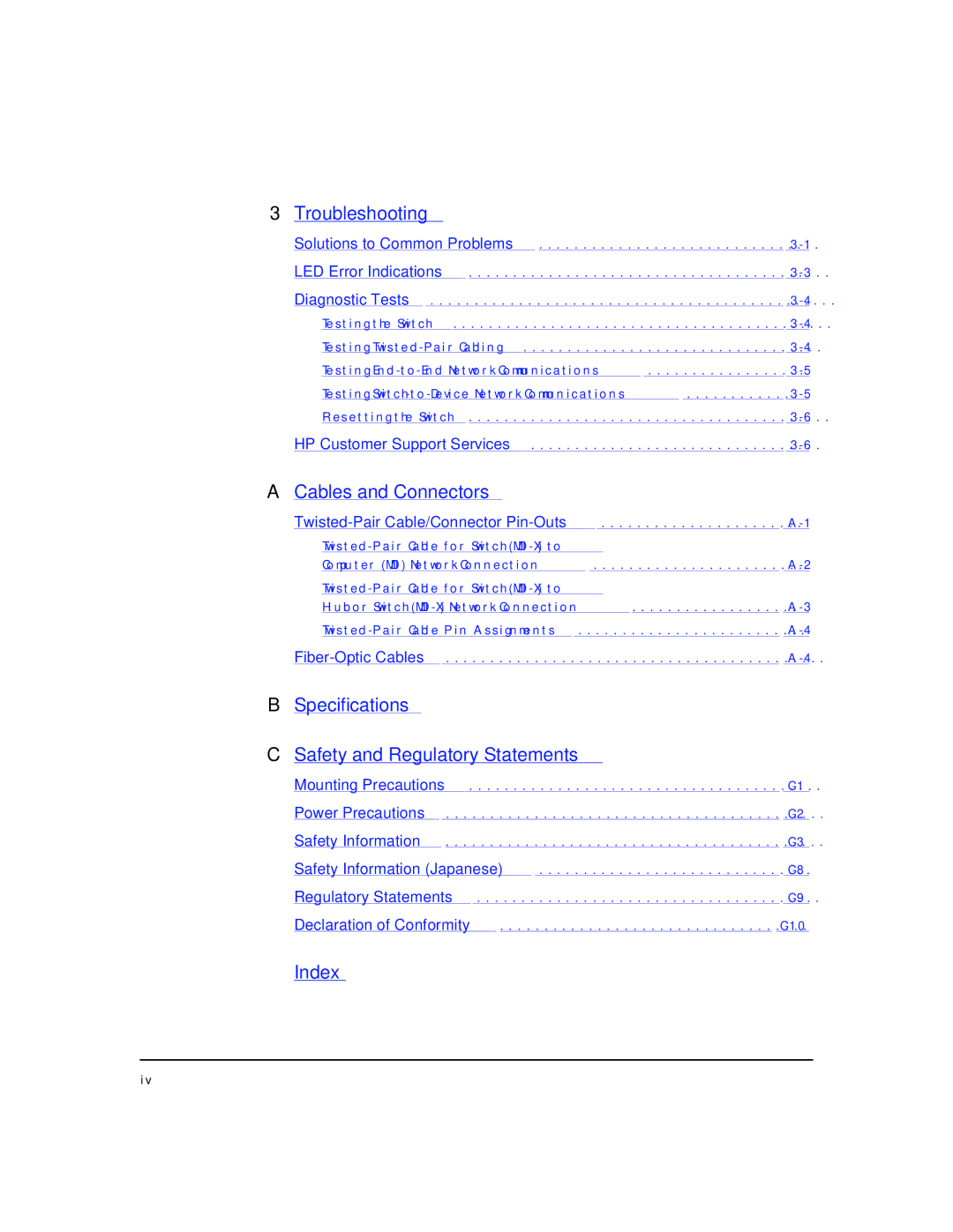 HP J3177A, J3175A manual Index 