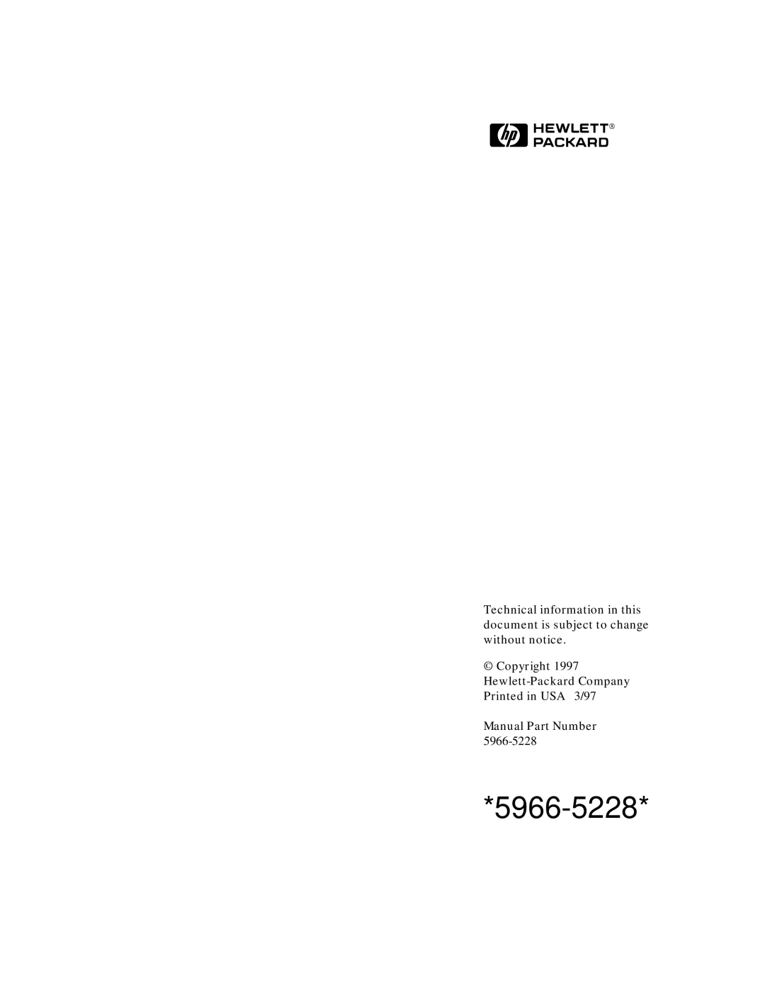 HP J3178A manual 5966-5228 